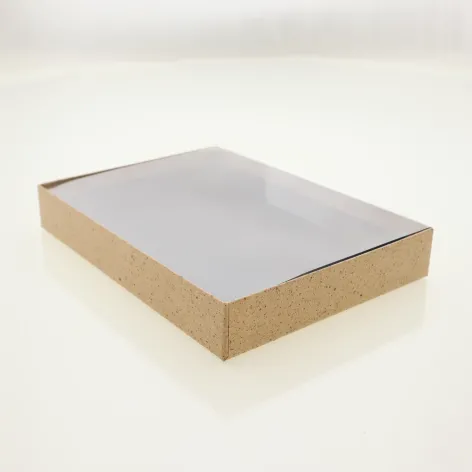 Pack of 20.webp 24 Choc Board Box and Internal Clear Lid; Cocoa Shell Paper